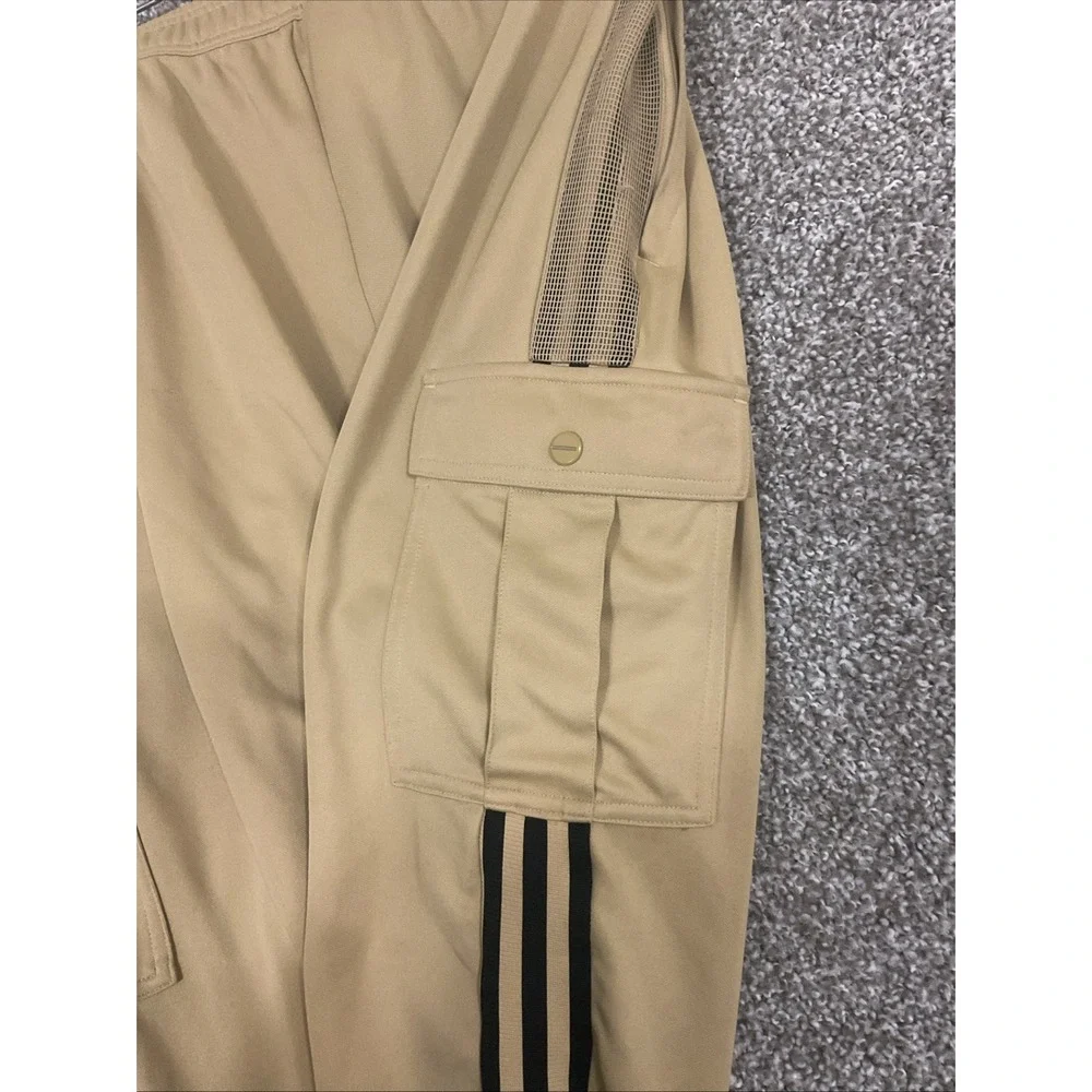Adidas Primegreen Track Pants Joggers Beige XXL 3 Stripe Soccer Athletic Gym Fit